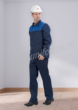 Костюм рабочий мужской (с полукомбинезоном) арт. Р-02-5-ГР